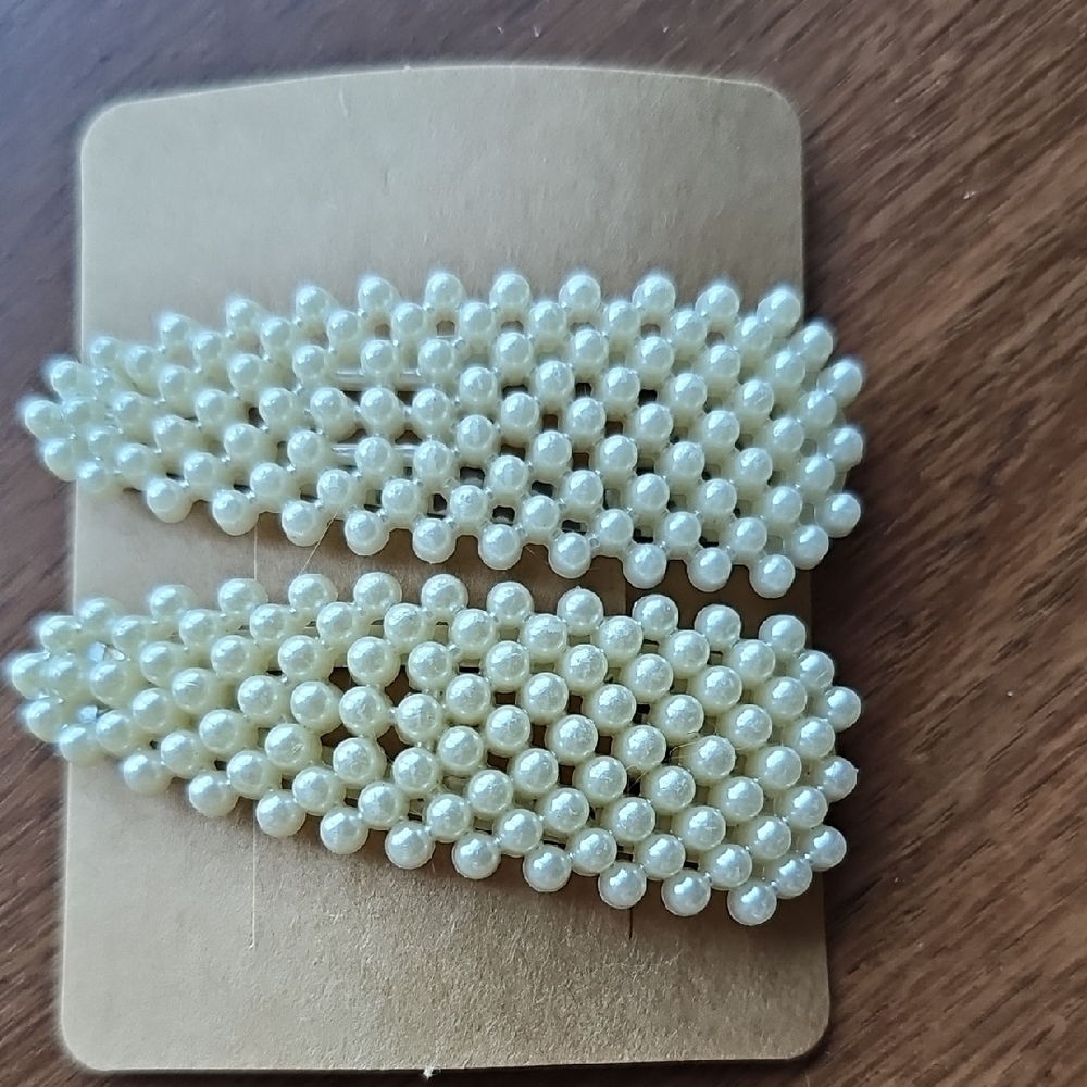 New Elegant Cream Pearl Hair Clips Wedding Fancy Bridal Barrette